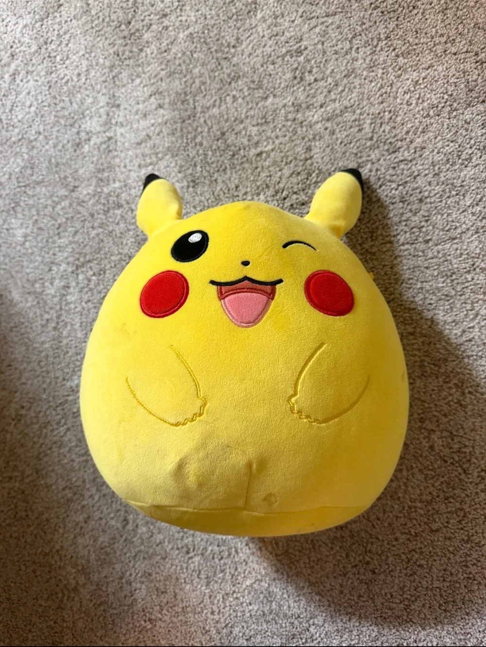 Pokémon’s Winking Yellow Pikachu Plush with Red Cheeks 20 Inches